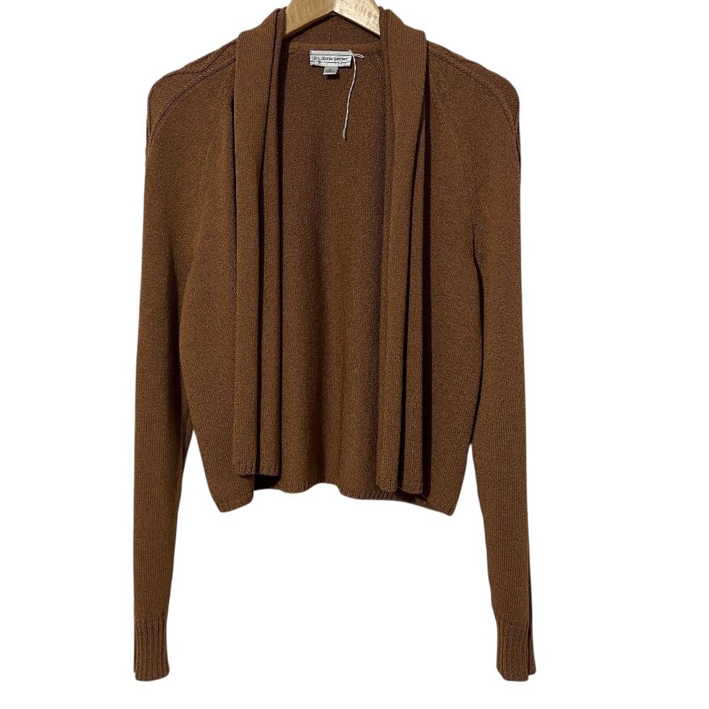 NWOT St John Sport Women Wool Bld Cardigan Sweater Size L Gift